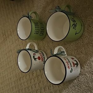 4 new mini holiday Grinch mugs